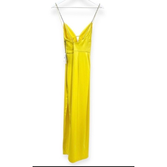 NWT Liv Foster Giselle Satin Long Dress in Solar Yellow - Size 0 - MSRP $295 - Picture 8 of 15